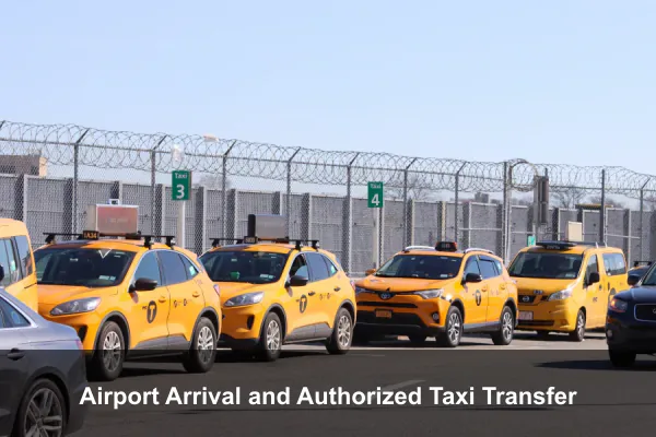 Airport Arrival and Authorized Taxi Transfer