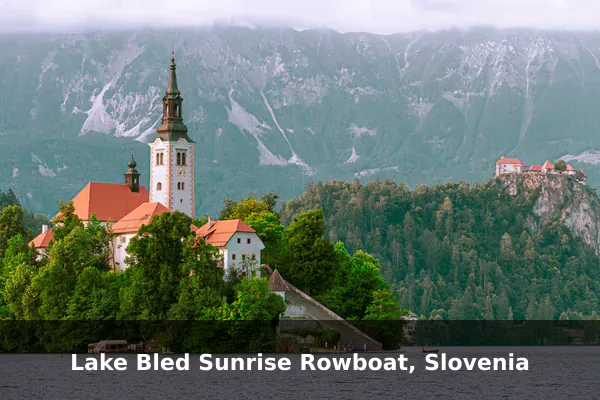 Lake Bled Sunrise Rowboat, Slovenia