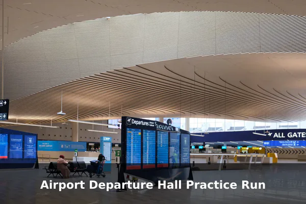 Airport Departure Hall Practice Run