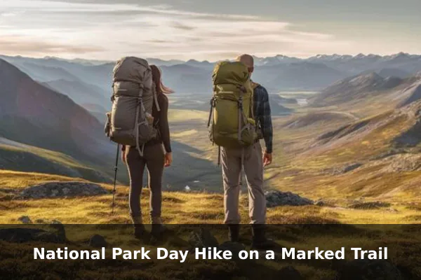 National Park Day Hike on a Marked Trail