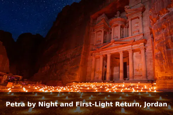 Petra by Night and First-Light Return, Jordan
